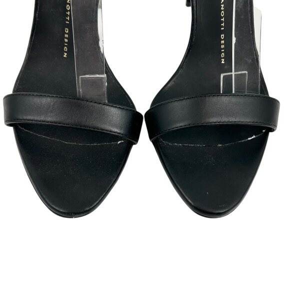 NWOB Giuseppe Zanotti Chain-Link Ring Ankle Strap Black Heeled Sandals - Picture 5 of 11